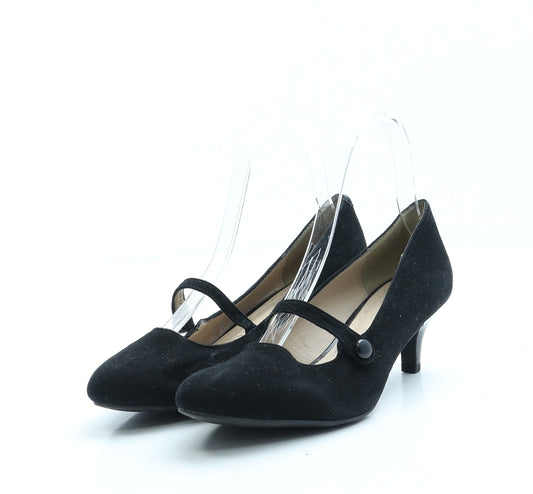 FootGlove Womens Black Polyester Court Heel UK 4