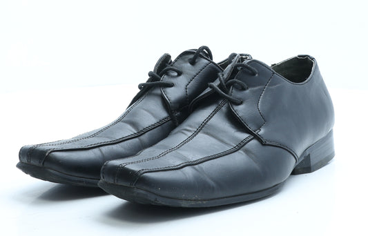 Paolini Mens Black Faux Leather Oxford Dress UK 8 EUR 42