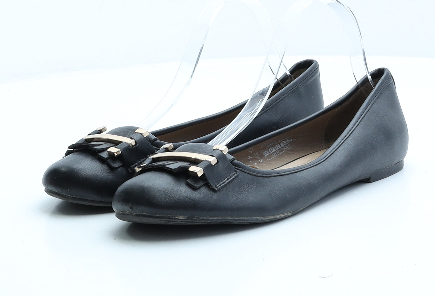 Sensitive Sole Womens Black Faux Leather Flat UK 6 EUR 39