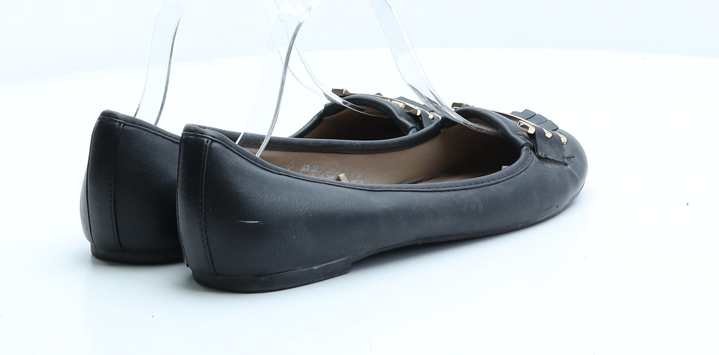 Sensitive Sole Womens Black Faux Leather Flat UK 6 EUR 39