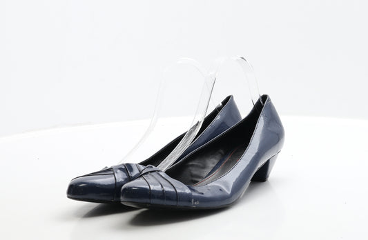Red Level Womens Blue Patent Leather Court Heel UK 7