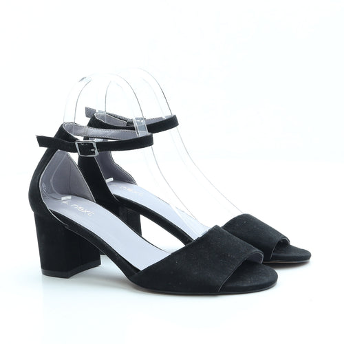 NEXT Womens Black Polyester Strappy Heel UK 4 EUR 37