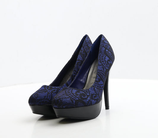 New Look Womens Blue Polyester Platform Heel UK 5 38
