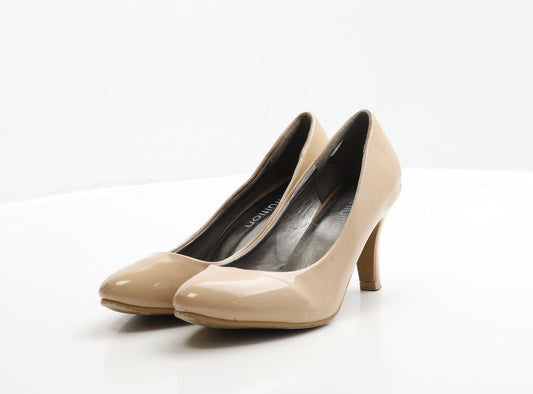 Intuition Womens Beige Patent Leather Court Heel UK 3