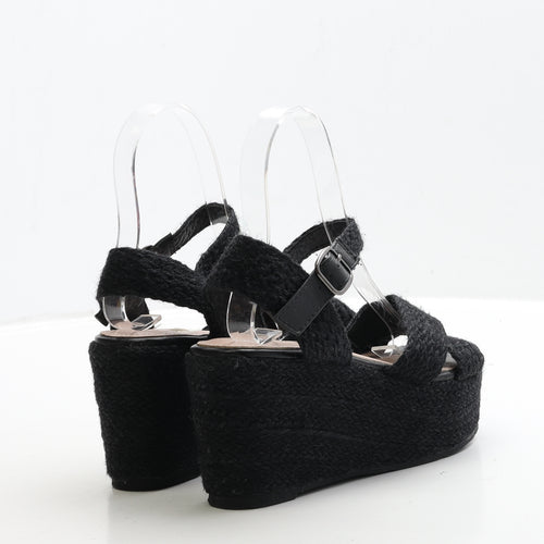 Krush Womens Black Polyester Strappy Heel UK 3
