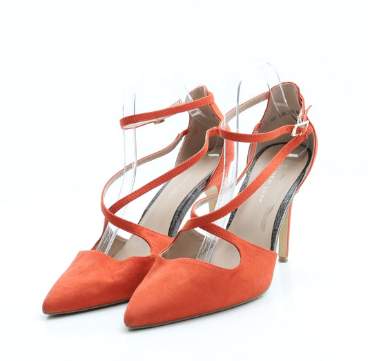 New Look Womens Orange Suede Strappy Heel UK 8 41