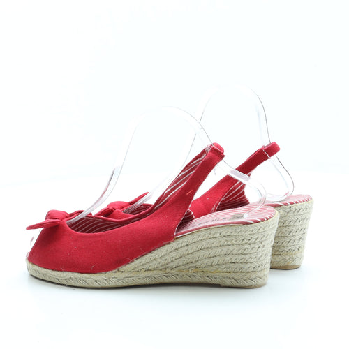 Intuition Womens Red Polyester Espadrille Heel UK 8