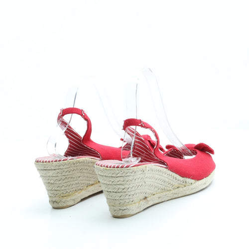 Intuition Womens Red Polyester Espadrille Heel UK 8