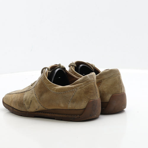 Paul Green Womens Brown Leather Boat Shoe Flat UK 4.5 36.5