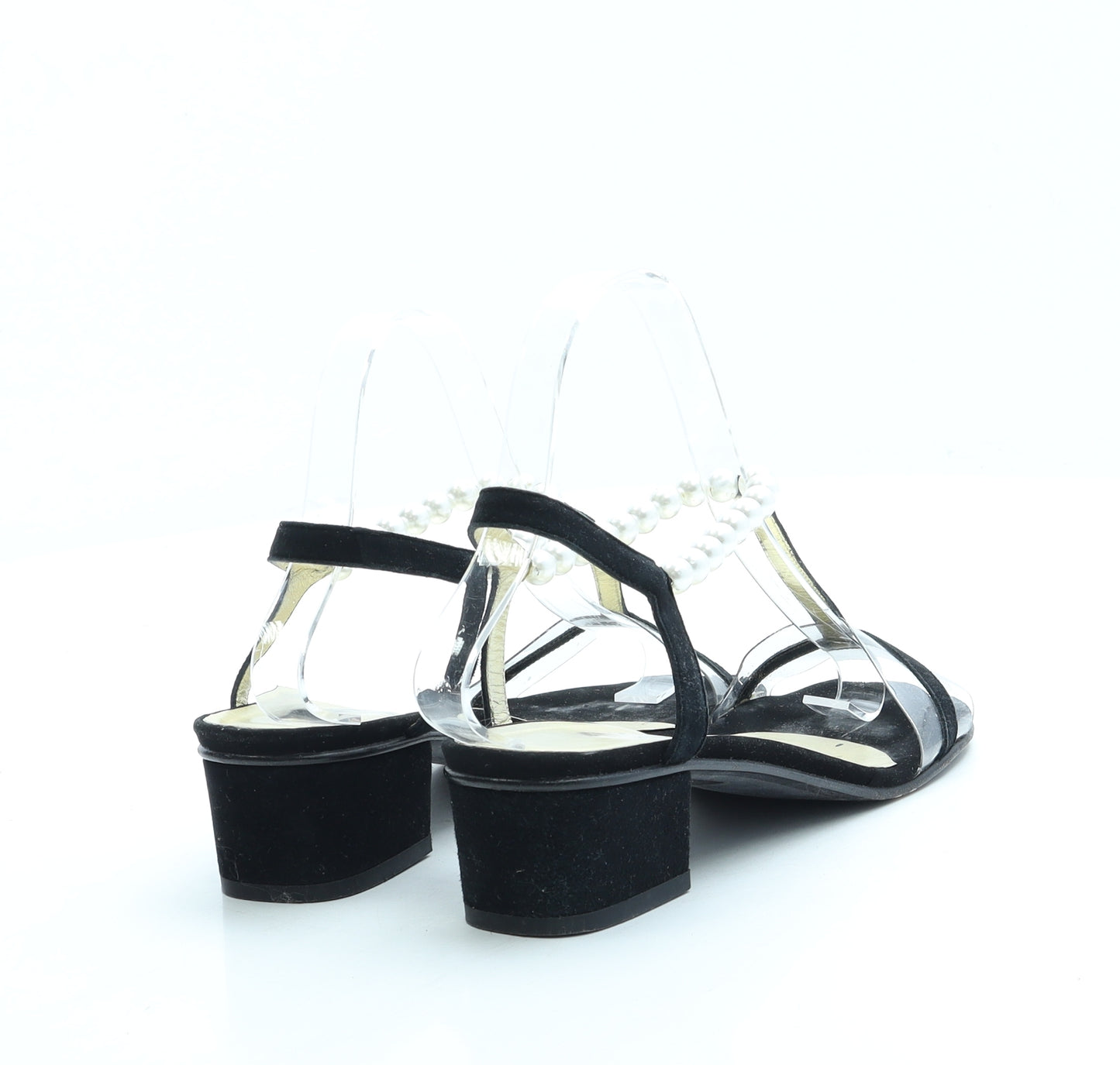 Azuree Womens Black Polyester Strappy Heel UK 4.5