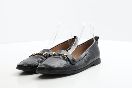 Dorothy Perkins Womens Black Patent Leather Loafer Flat UK 6 39