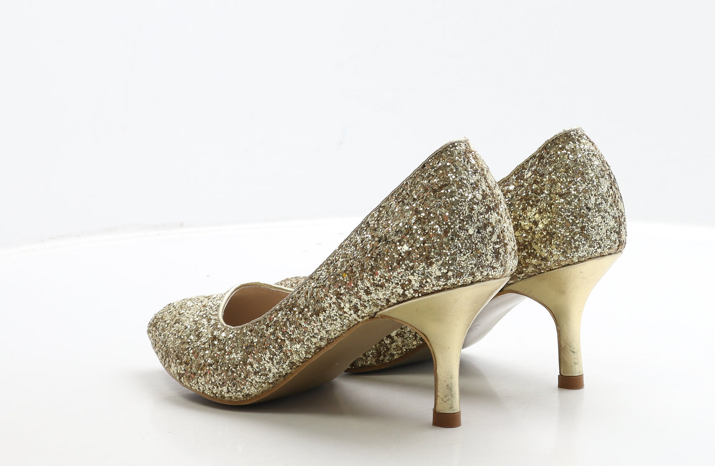 Bijoux Womens Gold Polyester Court Heel UK 7 40