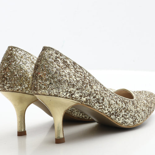 Bijoux Womens Gold Polyester Court Heel UK 7 40