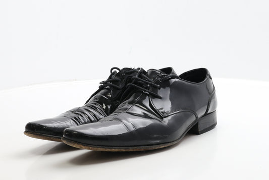Marks and Spencer Mens Black Patent Leather Oxford Dress UK 8 41