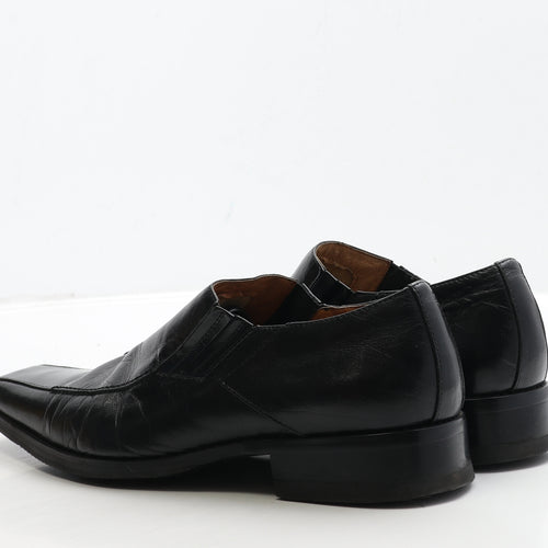 Slaters Mens Black Leather Loafer Casual UK 8 41