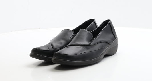 Softlites Womens Black Leather Loafer Casual UK 3 36