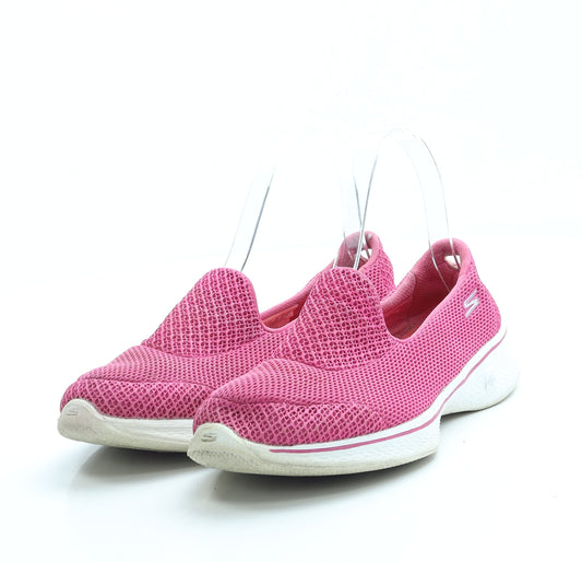 Skechers Womens Pink Polyester Slip On Flat UK 3 36