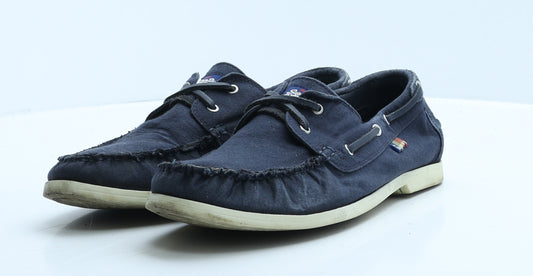 Superdry Mens Blue Fabric Boat Shoe Casual UK 9 43