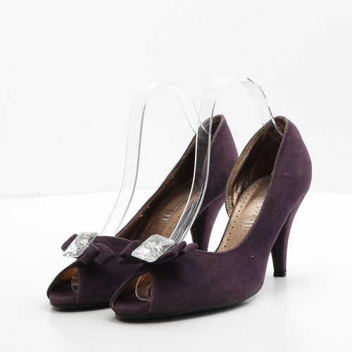 Shoebox Womens Purple Suede D'Orsay Heel UK 6 39