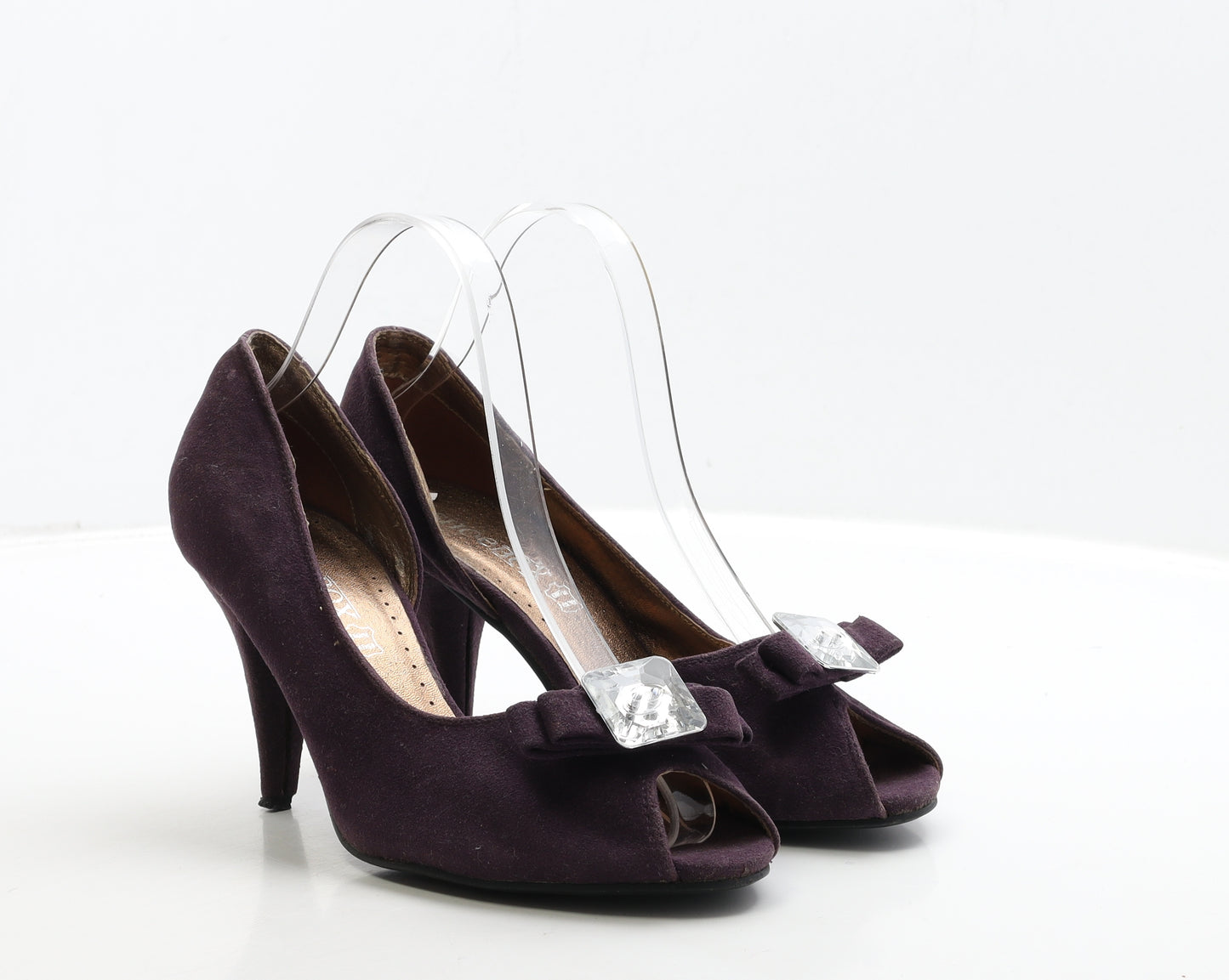 Shoebox Womens Purple Suede D'Orsay Heel UK 6 39