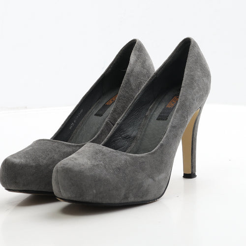 ASOS Womens Grey Leather Court Heel UK 4 37