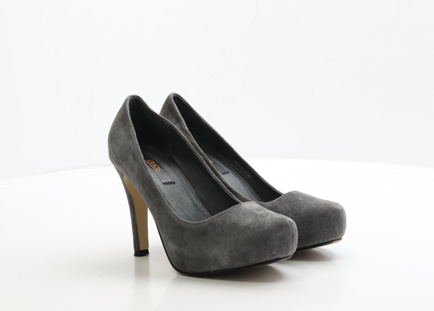 ASOS Womens Grey Leather Court Heel UK 4 37