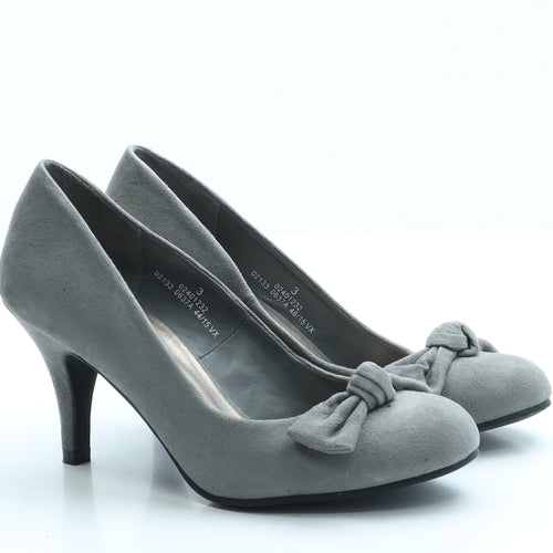 Marks and Spencer Womens Grey Suede Court Heel UK 3