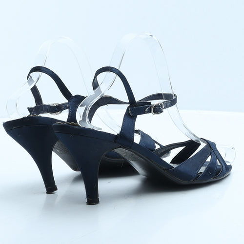 Debut Womens Blue Polyester Strappy Heel UK 6 39