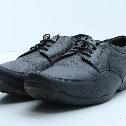 Gapp Mens Black Leather Oxford Casual UK 8.5 42