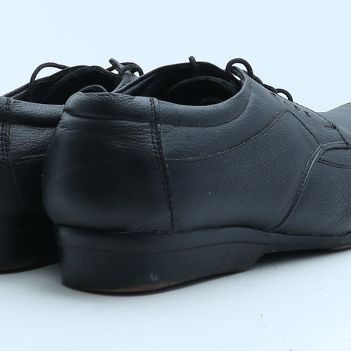 Gapp Mens Black Leather Oxford Casual UK 8.5 42