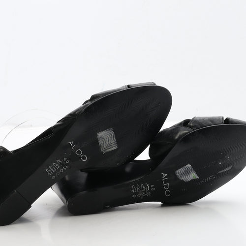 Aldo Womens Black Leather Court Heel UK 7 40
