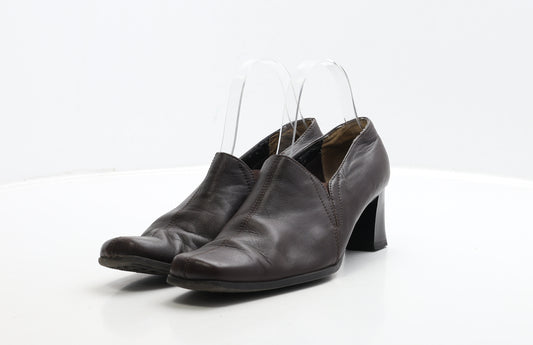 Marks and Spencer Womens Brown Leather Court Heel UK 5.5 38.5 - FootGlove