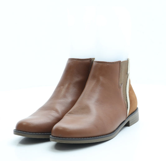 Marks and Spencer Womens Brown Leather Chelsea Boot UK 3 35.5