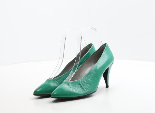 Roland Cartier Womens Green Leather Court Heel UK 5 38