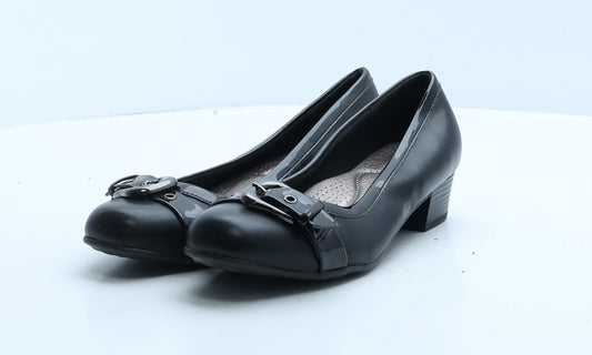 Pavers Womens Black Leather Ballet Casual UK 4 37