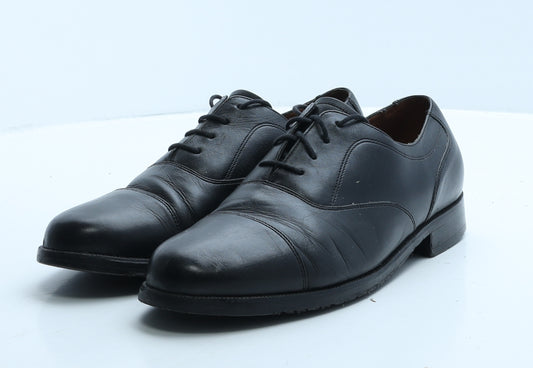 K.Shoes Womens Black Leather Oxford Casual UK 4 37