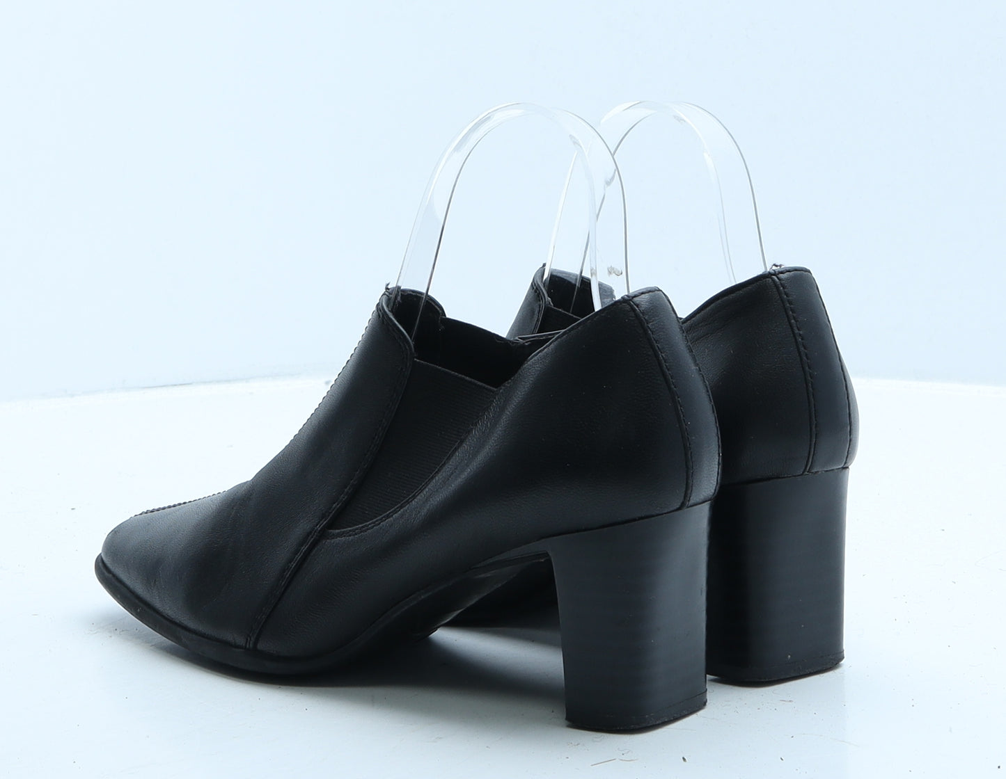 SoftFlex Womens Black Leather Court Heel UK 3