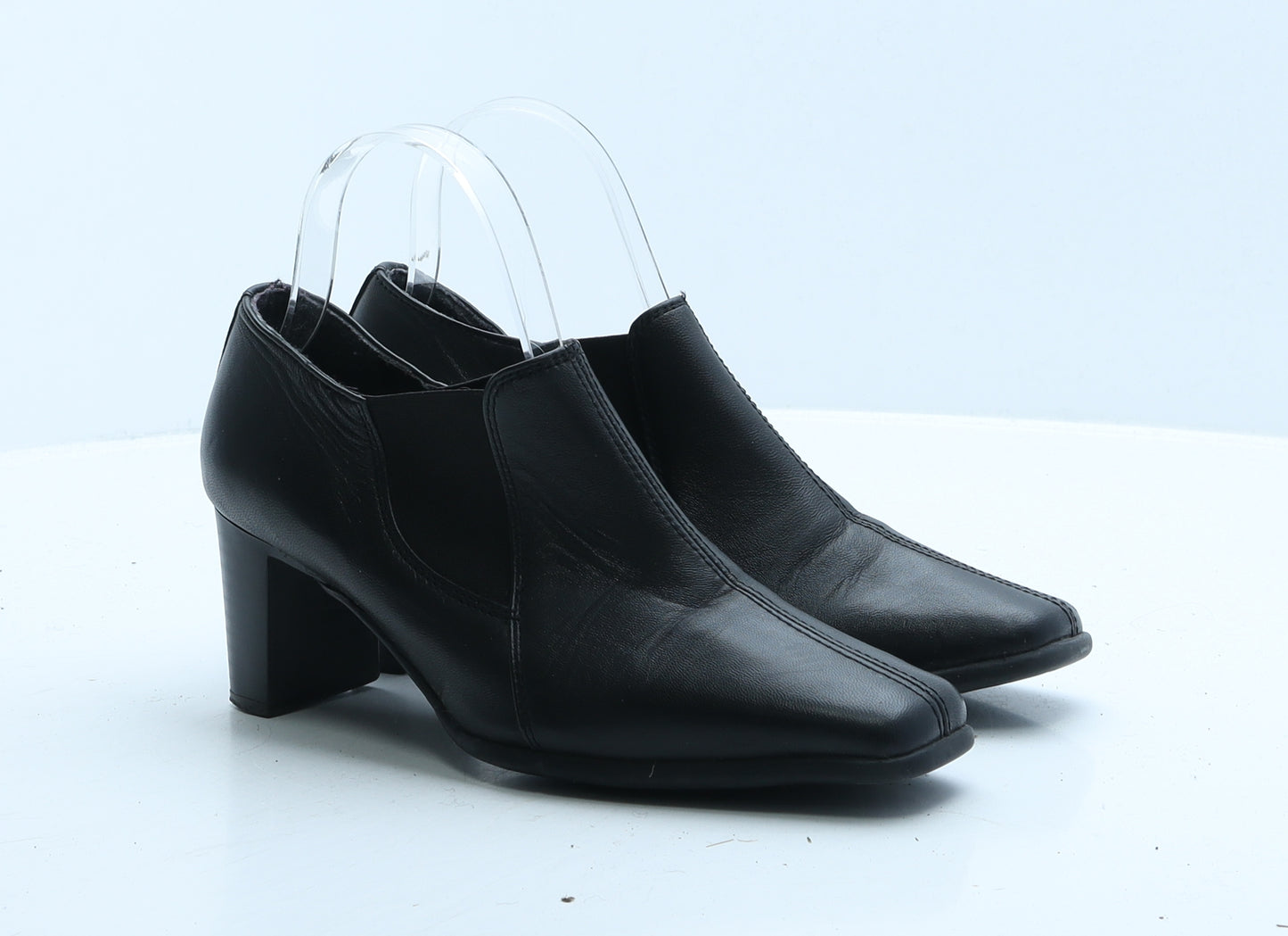 SoftFlex Womens Black Leather Court Heel UK 3