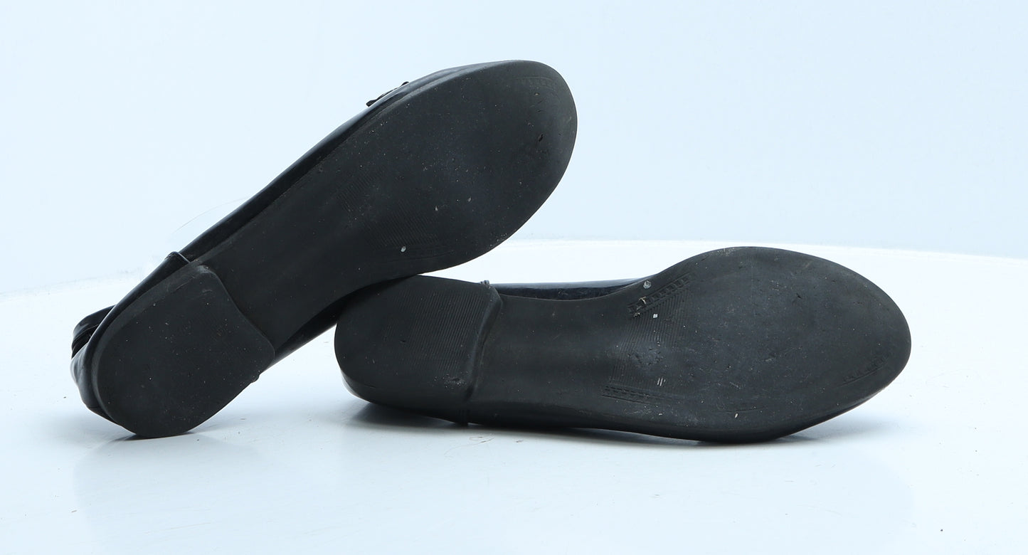 F&F Womens Black Vinyl Ballet Flat UK 6 39