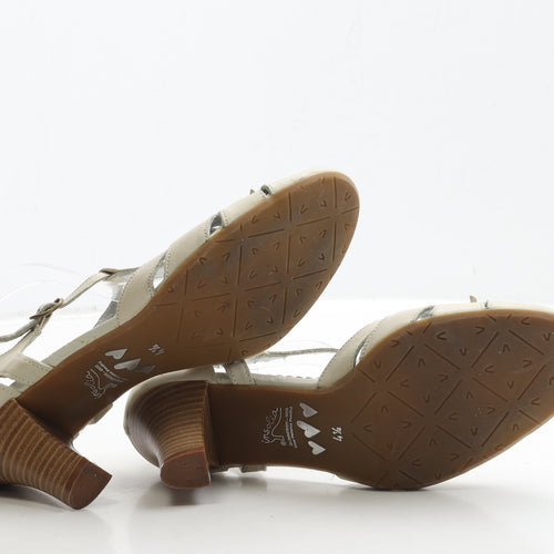 Per Una Womens Ivory Leather Strappy Heel UK 4.5