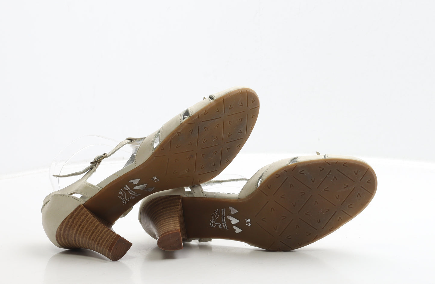 Per Una Womens Ivory Leather Strappy Heel UK 4.5
