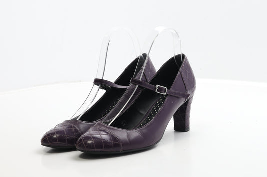 Preworn Womens Purple Leather Court Heel UK 4.5