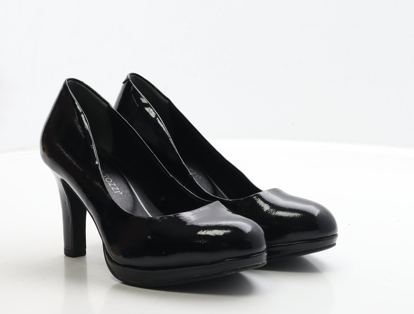 Marco Tozzi Womens Black Patent Leather Court Heel UK 5 38