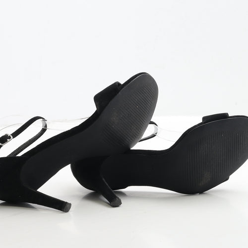 New Look Womens Black Suede Strappy Heel UK 3 36