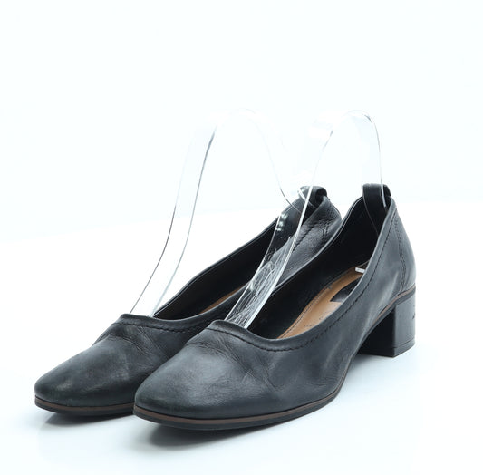 Marks and Spencer Womens Black Leather Court Heel UK 3.5