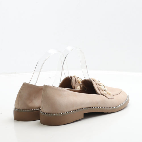 Kelsi Womens Beige Leather Loafer Casual UK 6 39