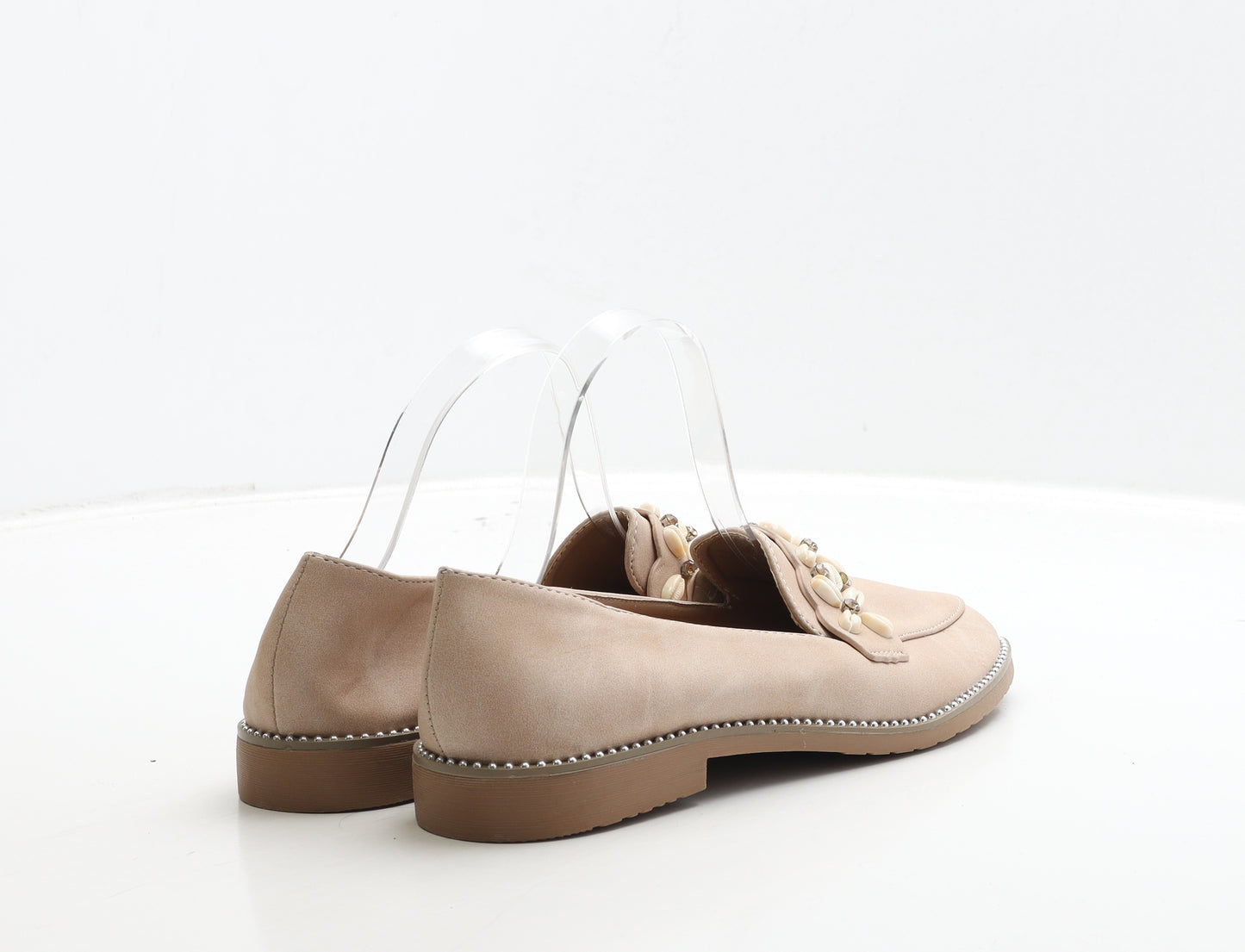 Kelsi Womens Beige Leather Loafer Casual UK 6 39