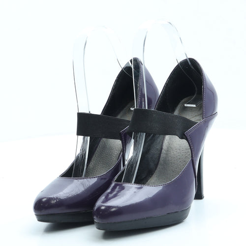 Wallis Womens Purple Leather Court Heel UK 3 36