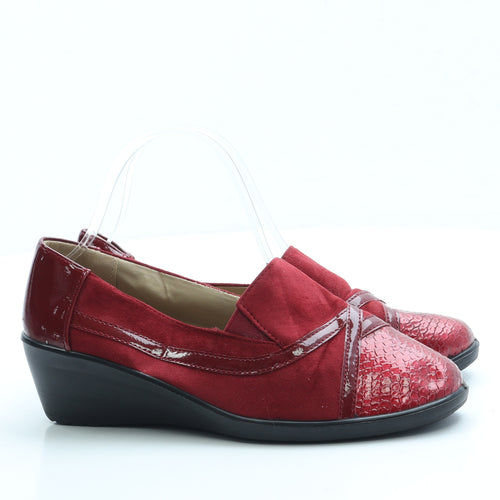 Moenia Womens Red Polyester Loafer Flat UK 5 38