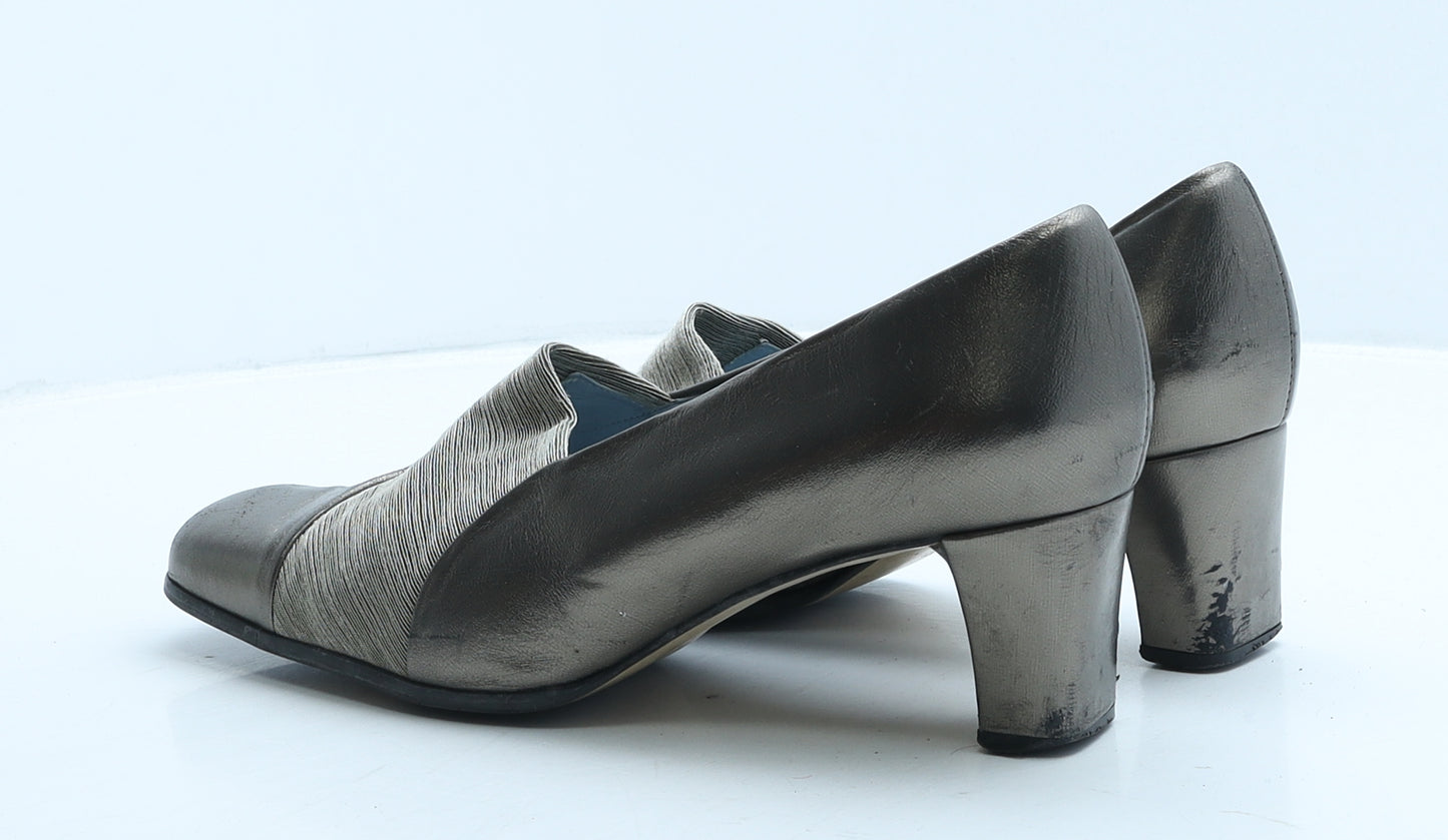 Van Dal Womens Silver Leather Court Heel UK 8
